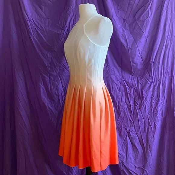 Calvin Klein Orange and White Ombré Dress. Size 6. - Picture 2 of 7
